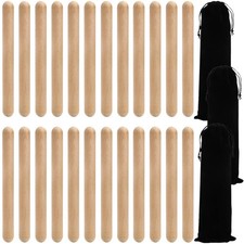 ZEAYEA 24 Pack Rhythm Sticks with 3 Carry Bag, 8 Inch Wood Claves Musical Per...