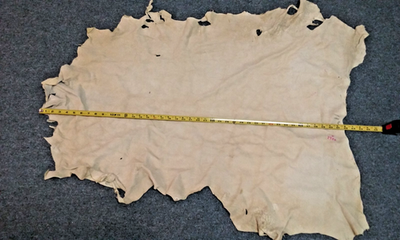 #ad Creme Tanned Deer Hide Deerskin Tan Soft Craft 42quot;x34quot; Soft Leather Hide $49.99