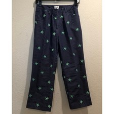 Vintage Lilly Pulitzer Dark Blue Green Starfish White Label Pants Size 4