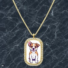 New Cute Dog Puppy Pendant Necklace Photo Design Glamorous Gold Tone Epic