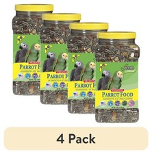  4 pack 3-D Pet Products Premium Parrot Bird Food, Seeds, 4 lb. Stay Fresh Jar
