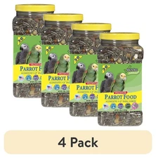 (4 pack) 3-D Pet Products Premium Parrot Bird Food, Seeds, 4 lb. Stay Fresh Jar