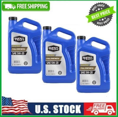 3 Pack Super Tech Full Synthetic SAE 5W-20 Motor Oil, 5 QT Pk