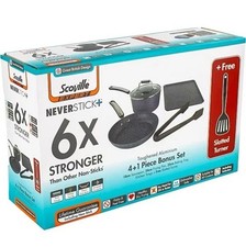 Image of Scoville Neverstick+ 4-Piece Aluminium Non-Stick Pan Set w/ Lid & Tray