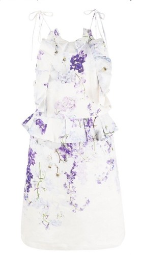 ZIMMERMANN Rhythmic Frilled Pinafore Mini Dress Size 8 GENUINE RRP £548 #V8