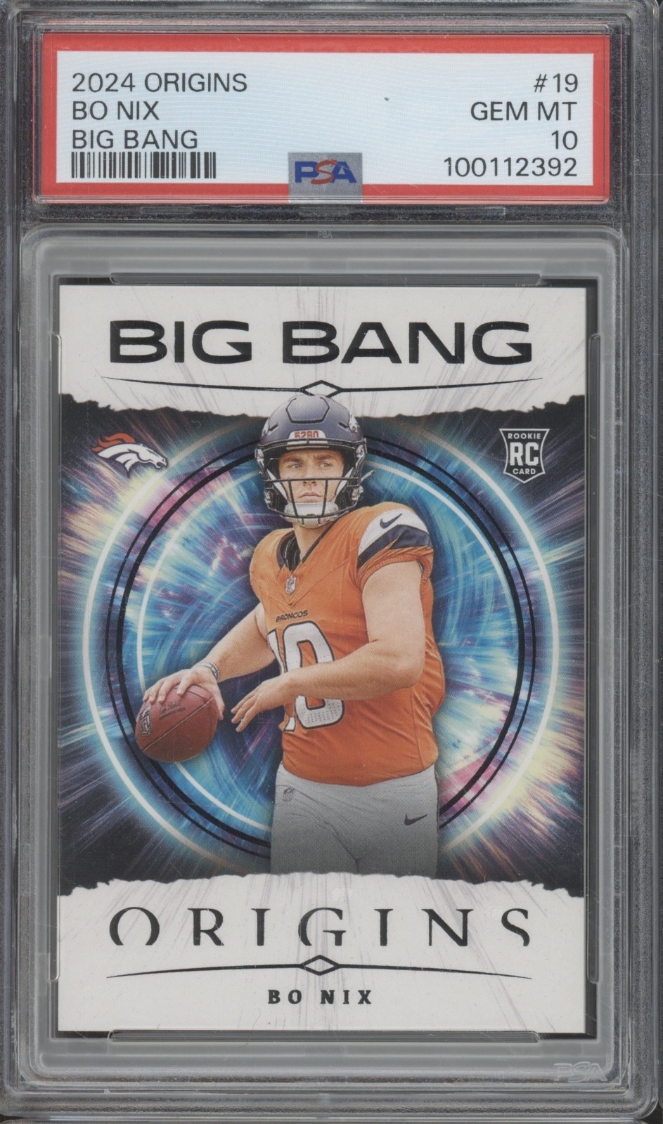 Bo Nix Panini Origins Big Bang #19 Base