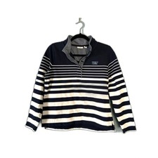 LL Bean Women's Organic Cotton Sweatshirt Quarter Button Pullover size medium