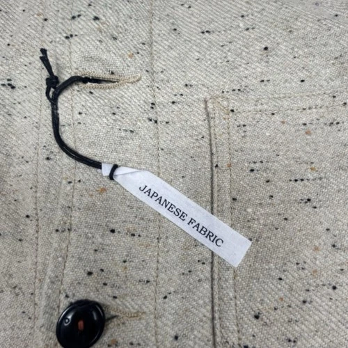 Kato by Hiroshi Kato Chore Jacket Speckled Wool Ivory Size XL USA NWT image 5