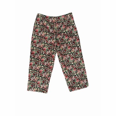 Vintage Clio Capri Pants Women's Size 10 Vibrant Red Floral Straight Leg