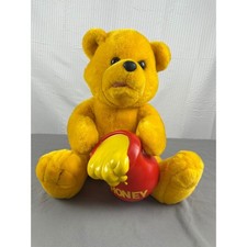 Pooh type bear with honey pot by Toy Network 13in