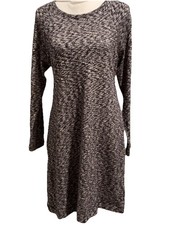 Lou & Grey Marled Sweater Dress Business Casual Winter Fall Navy/white Sz Small