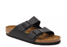 New w tags Birkenstock Arizona Slide Sandals Men's Black Birko-Flor Cork Footbed