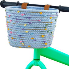 Kids Bike Basket for Boys and Girls, Children'S Bicycle Basket Woven with Sisal