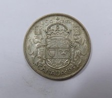 Canada Early Queen Elizabeth II Large Silver 50 Cents 1953 SCARCE