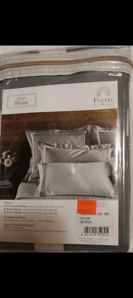 FRETTE дома ARNO король размер Sham серый/белый, роскошь шикарный высокого качества - Изображение 3 из 4