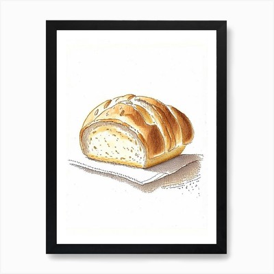 Brioche Brot Bäckerei Produkt Quenti gerahmtes Wandbild Poster Leinwanddruck Bild