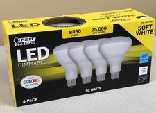 LED Feit Electric 65W Replacement Flood Light 10W Bulbs BR30 4-Pack Dimmable