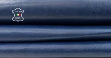 BLUE CRINKLED Italian Lambskin Sheep Lamb Leather hides skin 6+sqf 0.9mm #C6571