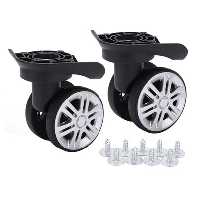 Universal Luggage Replacement Wheels Pair Suitcase Repair Mute Double Row Roller