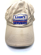 Lowes Commercial Services Employee Cap Hat Mens Beige Adjustable Embroidered
