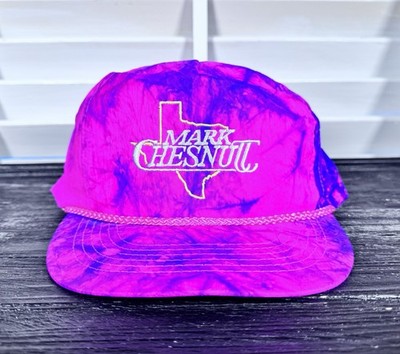 Vintage 90s Mark Chesnutt Rope Neon Trucker Hat Country Music