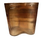 Handmade Footprint Vase In Amber Glass. Art glass Unique Retro MCM core