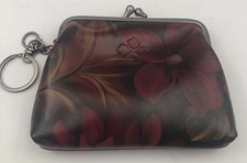 Patricia Nash Signature Print Large Borse Rustic Mums Leather Kisslock CoinPurse