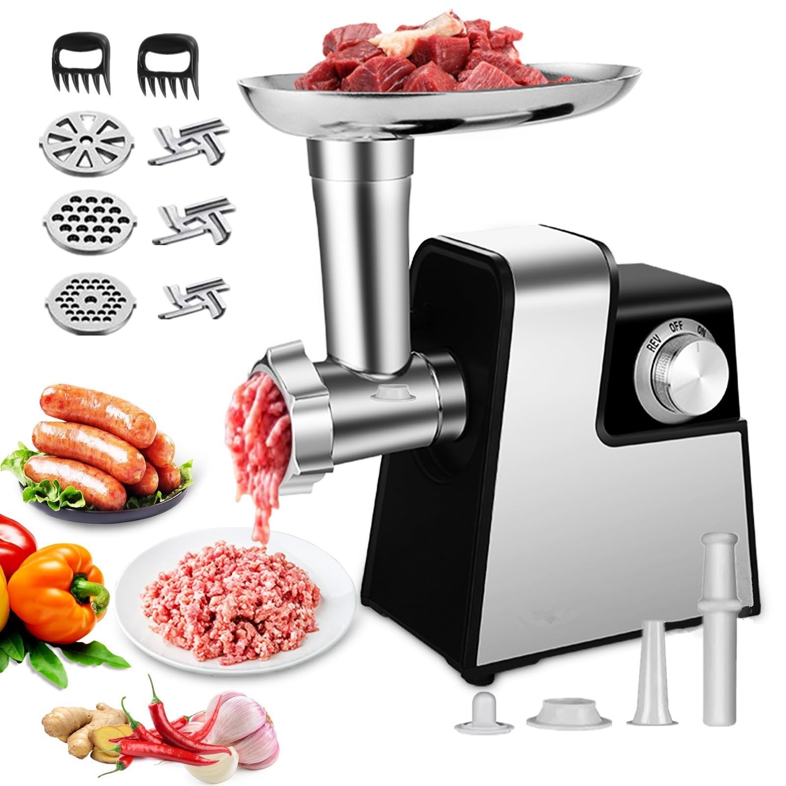 Heavy Duty 3200W Electric Meat Grinder Suasage Stuffer Machine Food Processors