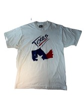 Vintage Single Stitch Texas Flag T Shirt Size L USA Made