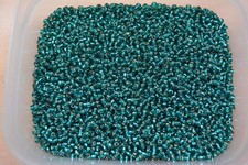 Miyuki 400 Seed Beads size 8/0 - Silverline Transparent Teal - shape Rocaille