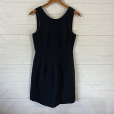 Madewell Womens Lowlight Black & Gold Shimmer Dot Dress Sz 6 Back Zipper