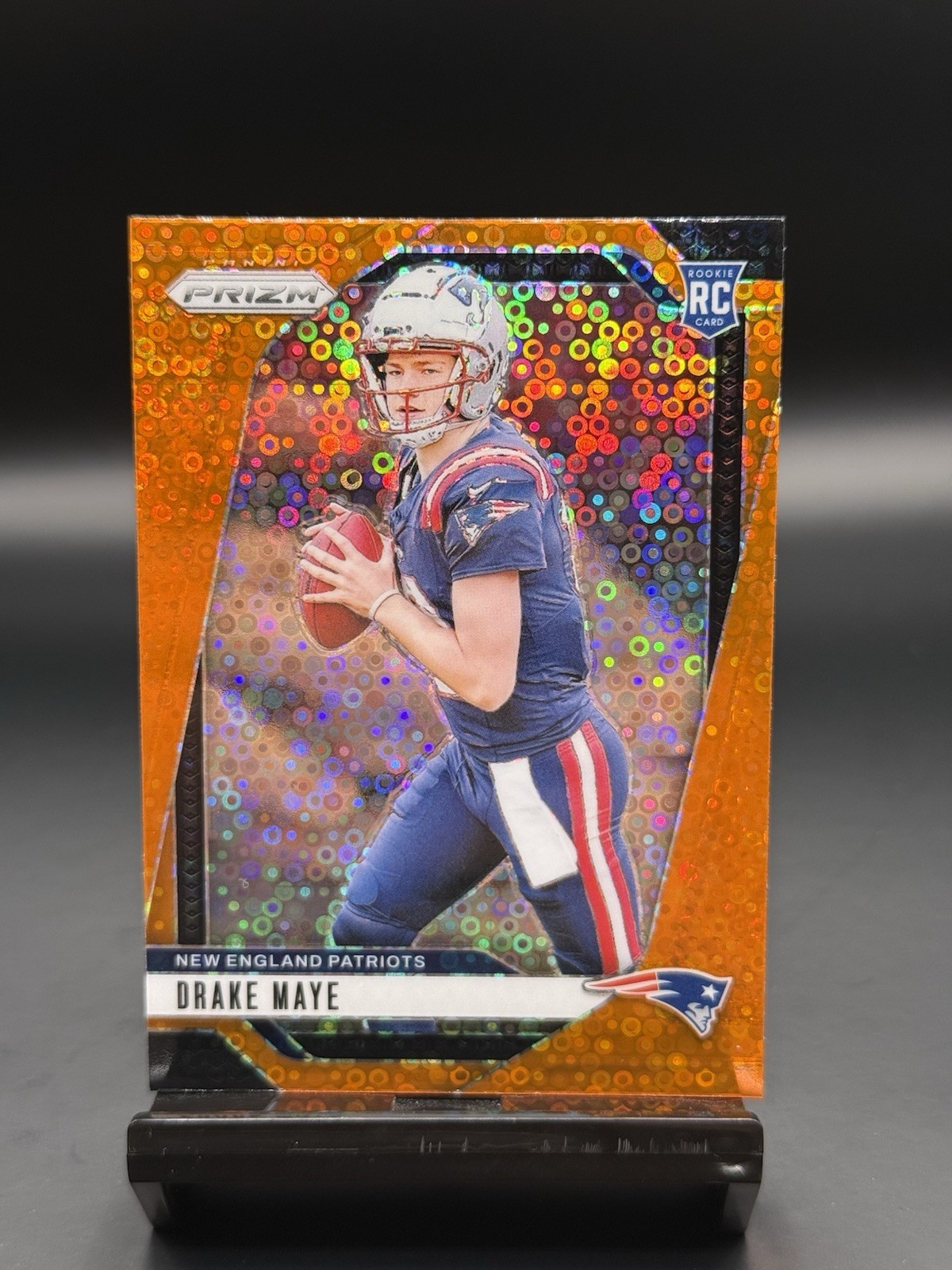 2024 Prizm Drake Maye Orange Disco Prizm Rookie RC #329 Patriots