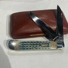 Case Xx SMKW EXCLUSIVE SEA DRAGON BURNT CARIBBEAN BLUE BONE WHARNCLIFFE TRAPPER 