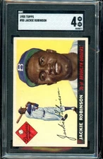 1955 Topps #50 Jackie Robinson (Full Diamond) HOF Dodgers (EAG) SGC 4 VG-EX 