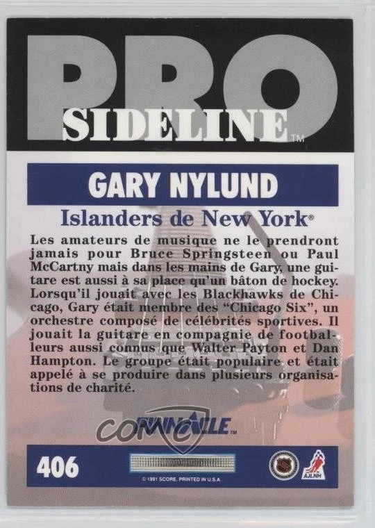 1991-92 Pinnacle French Gary Nylund #406 - Image 2 of 2