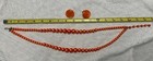 Vintage orange moon glow beaded necklace earrings set — photo 7