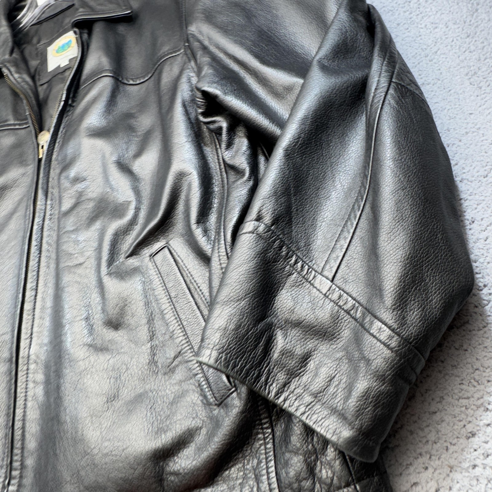 Rainforest Leather Jacket Men Extra Large Biker F… - image 10