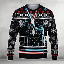 Star Wars Darth Vader And Luke Skywalker Ugly Christmas Sweater S-5XL