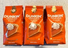 Dunkin Pumpkin Spice Lot of 3 Ground Coffee 11 oz Bags Limited Edition May 2026
