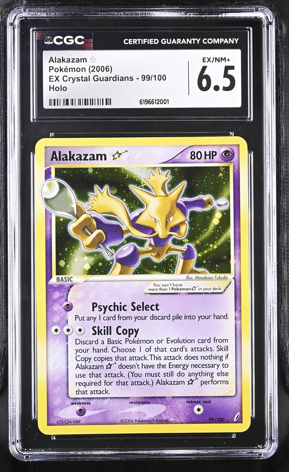 CGC 6.5 Alakazam Gold Star 99/100 Holo EX Crystal Guardians Pokemon Card