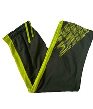 Nike Therma-FIT Boys Small Sweatpants Volt Green Graphic Stripe Athletic