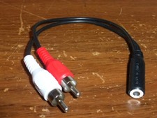 New LG/Sony 3.5mm Female Mini Audio Jack to 2 Male RCA Plug Y Adapter Cable