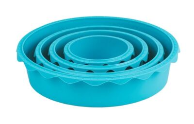 Wenko 4 tlg Silikon Backformset Kuchenform für Etagentorten Geburtstag Hochzeit
