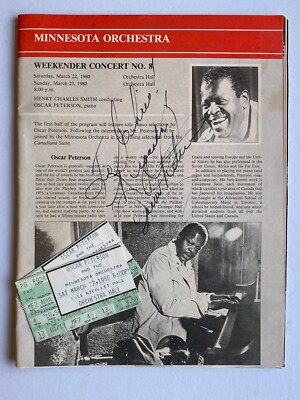   Oscar Peterson Autographed Signed Program Minnesota Orchestra March 22, 1980