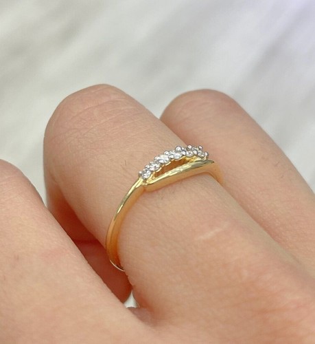 DEAL! 0.20CT Natural Genuine Graduated Diamond Wedding Band Ring 14K Gold - Picture 6 of 10