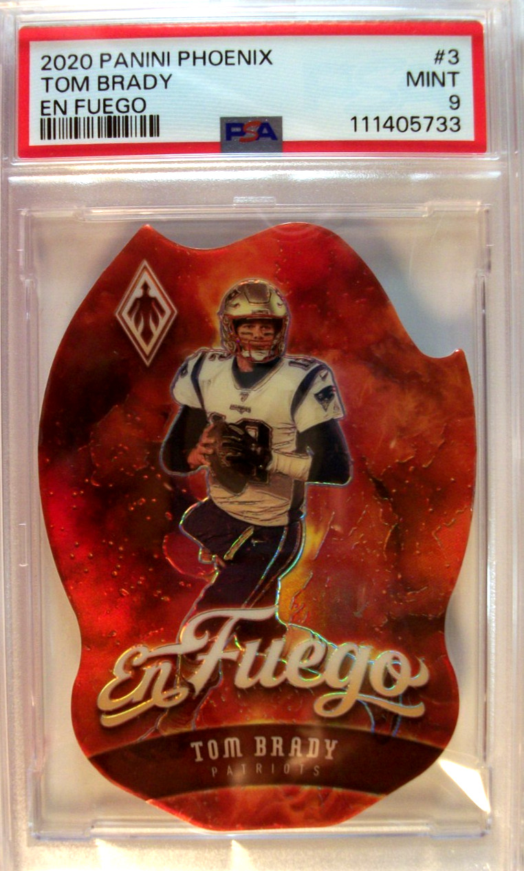 2020 PHOENIX TOM BRADY SSP EN FUEGO DIE-CUT REFRACTOR PSA MINT 9 SUPER RARE