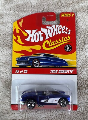       Hot Wheels Classics #5 of 30 1958 CORVETTE Blue HW11     