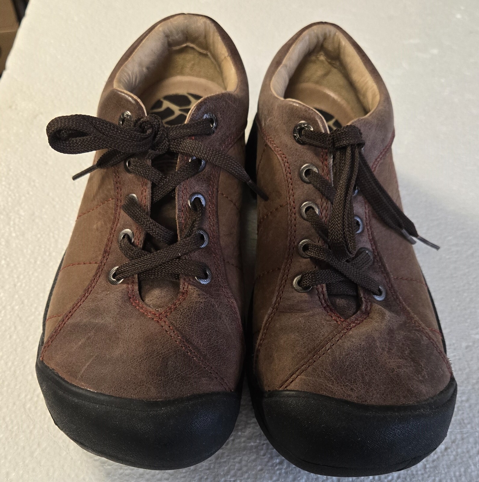 Scarpe da trekking Keen donna US 9 5 pelle marrone stringate punta morbida outdoor