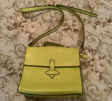 Tjmaxx Lime Yellow Faux Leather with Handle Drop Shoulder Bag