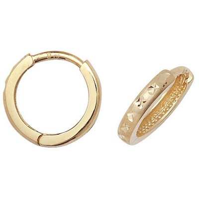 Orecchini a cerchio Oro giallo 375/9K Zirconia 16 pietra